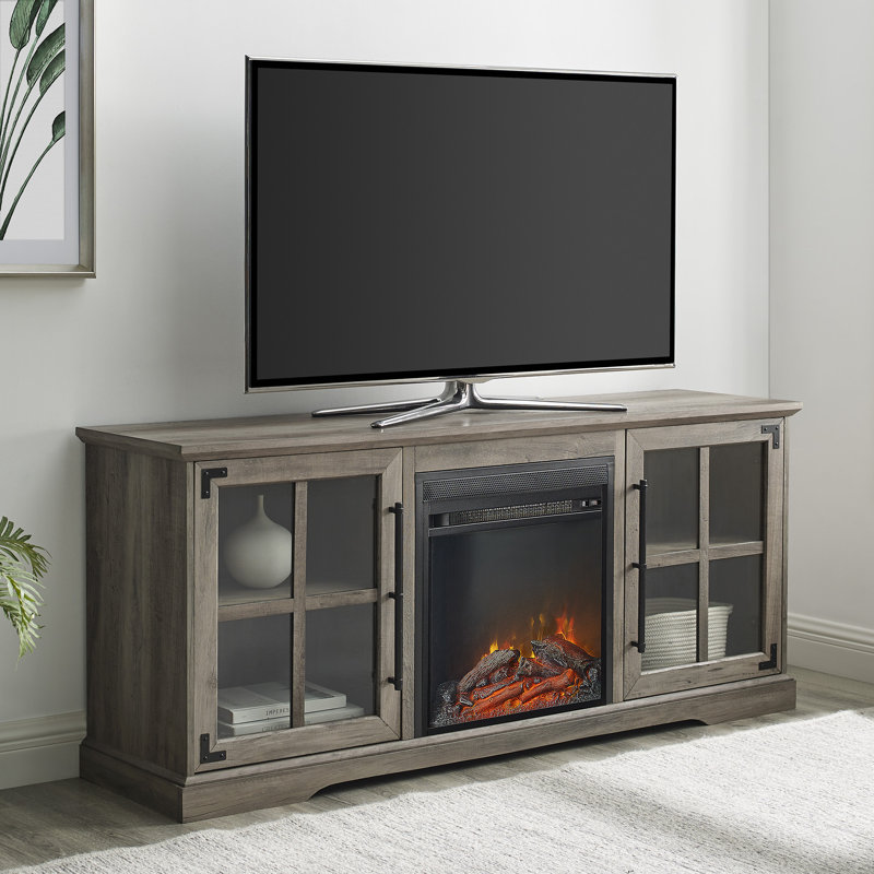 Gracie Oaks Dougan TV Stand for TVs up to 65" with Fireplace Included